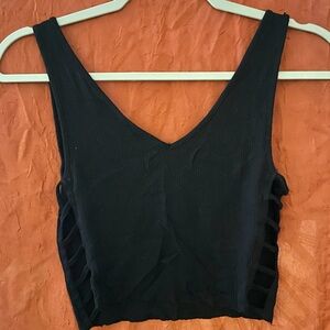Black cropped tank top size medium.